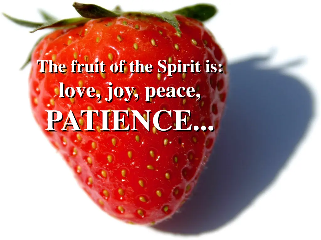 the fruit of the spirit is love joy peace patience