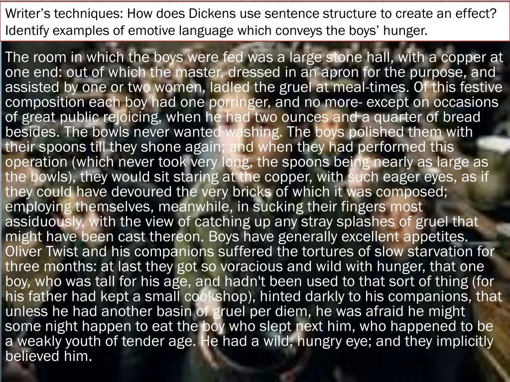 writer s techniques how does dickens use sentence