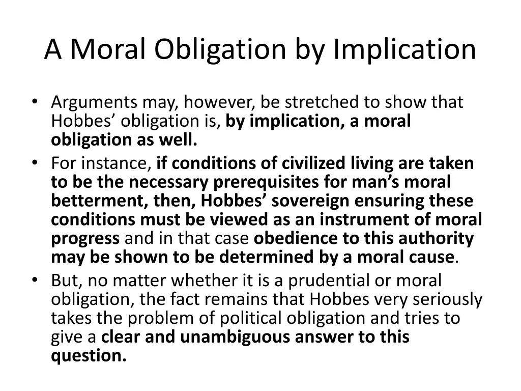 a moral obligation by implication