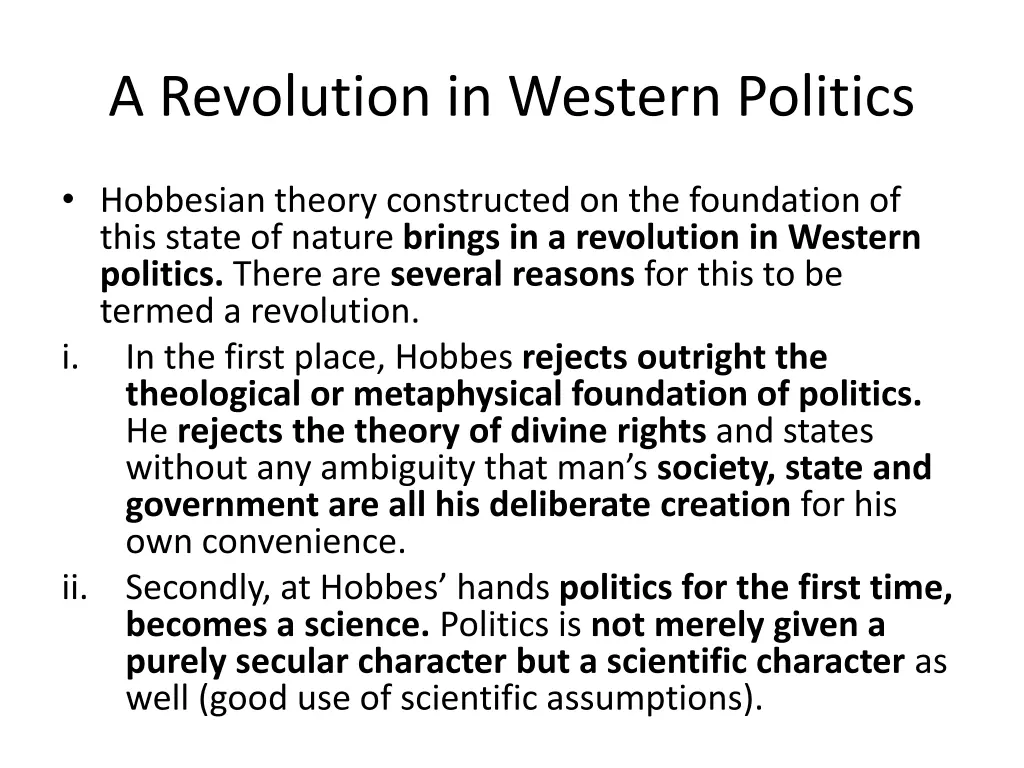 a revolution in western politics