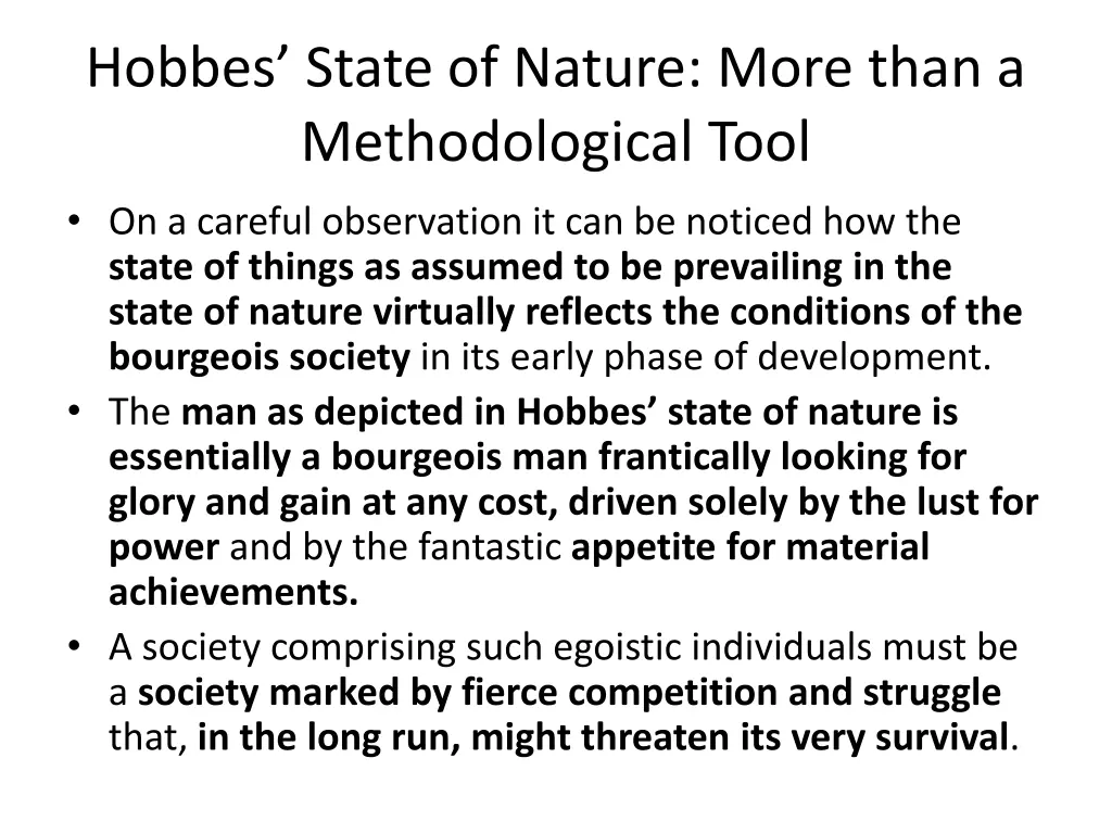 hobbes state of nature more than a methodological