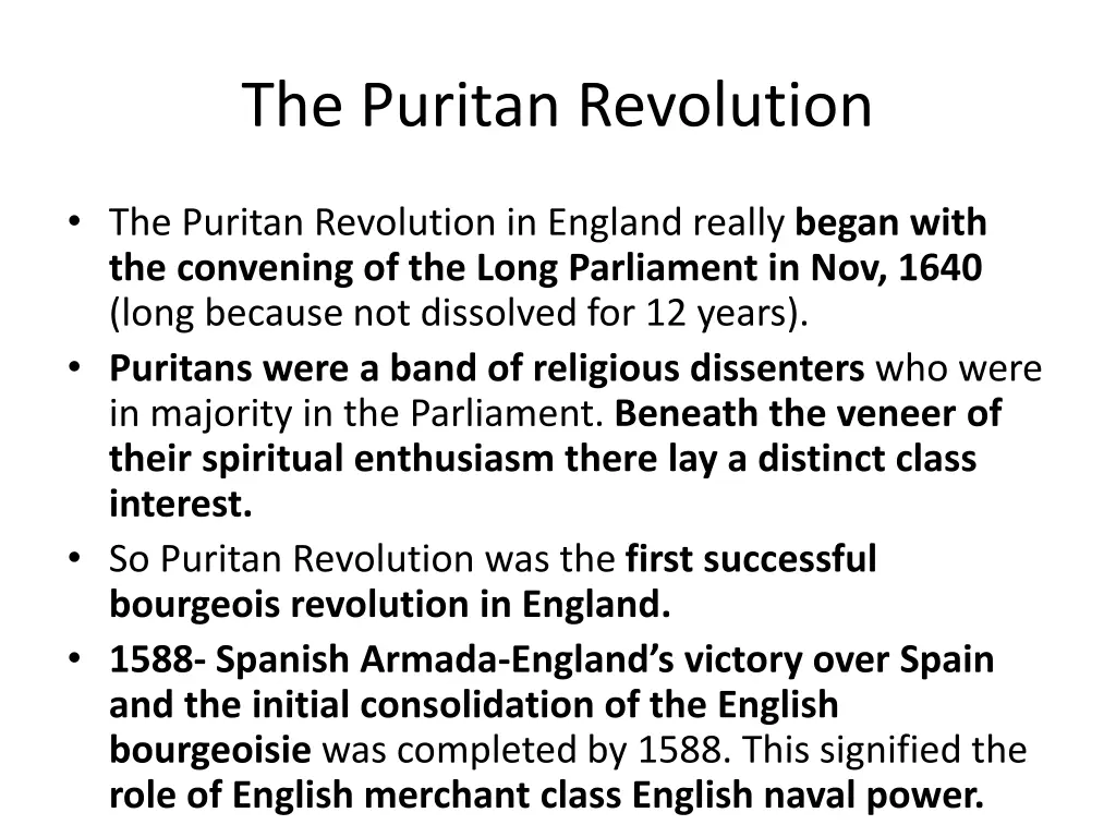 the puritan revolution