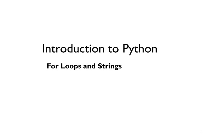 introduction to python