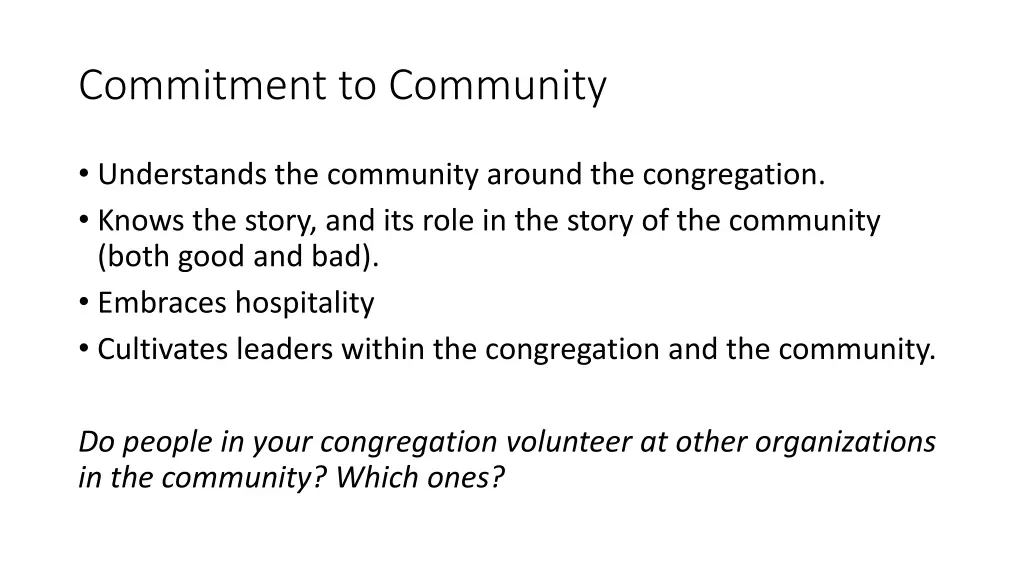 commitment to community