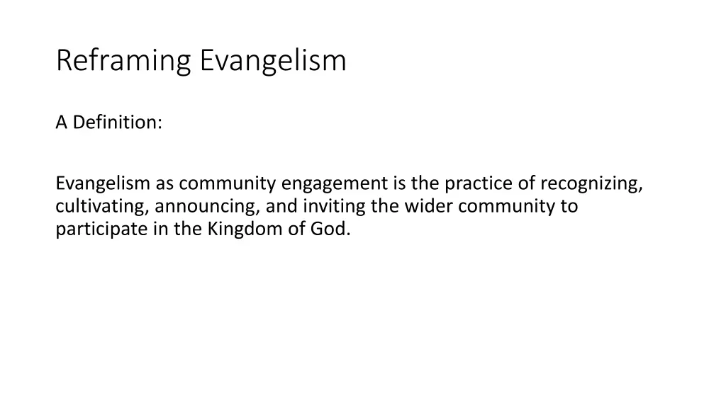 reframing evangelism