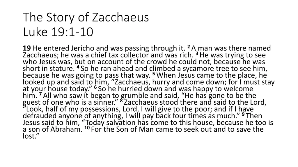 the story of zacchaeus luke 19 1 10