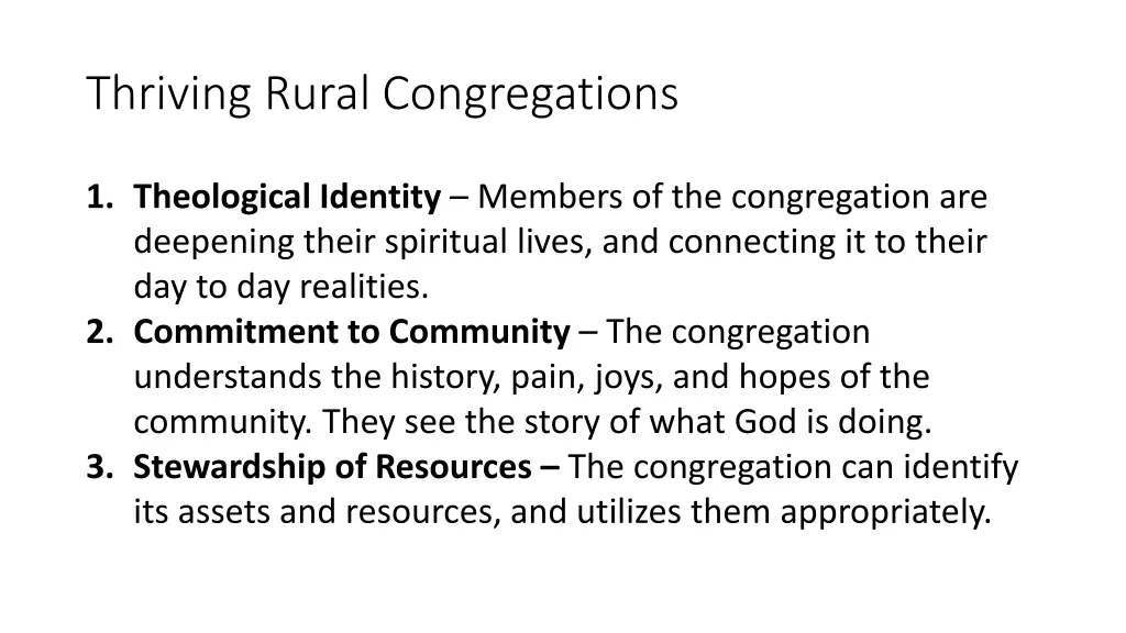 thriving rural congregations