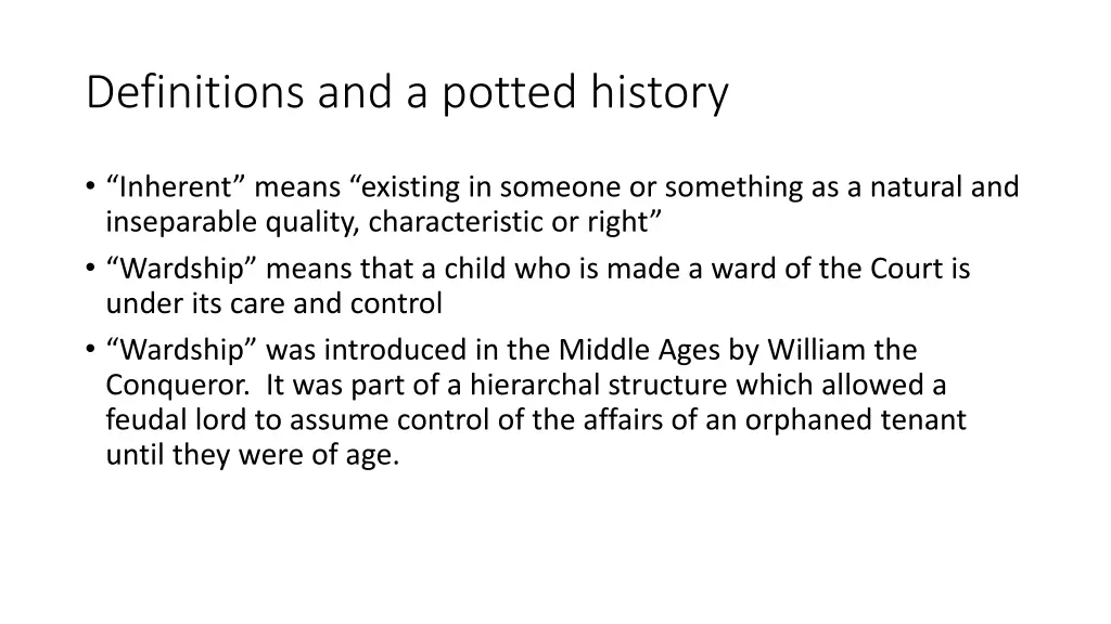 definitions and a potted history