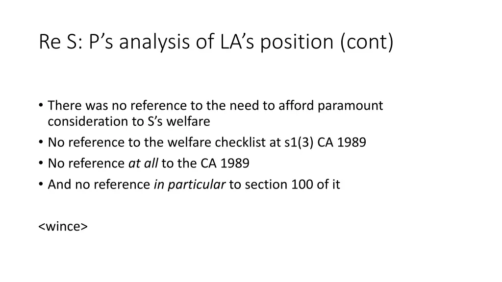 re s p s analysis of la s position cont