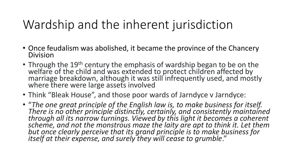 wardship and the inherent jurisdiction