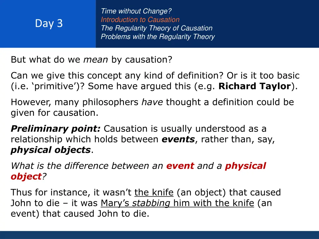 time without change introduction to causation 9