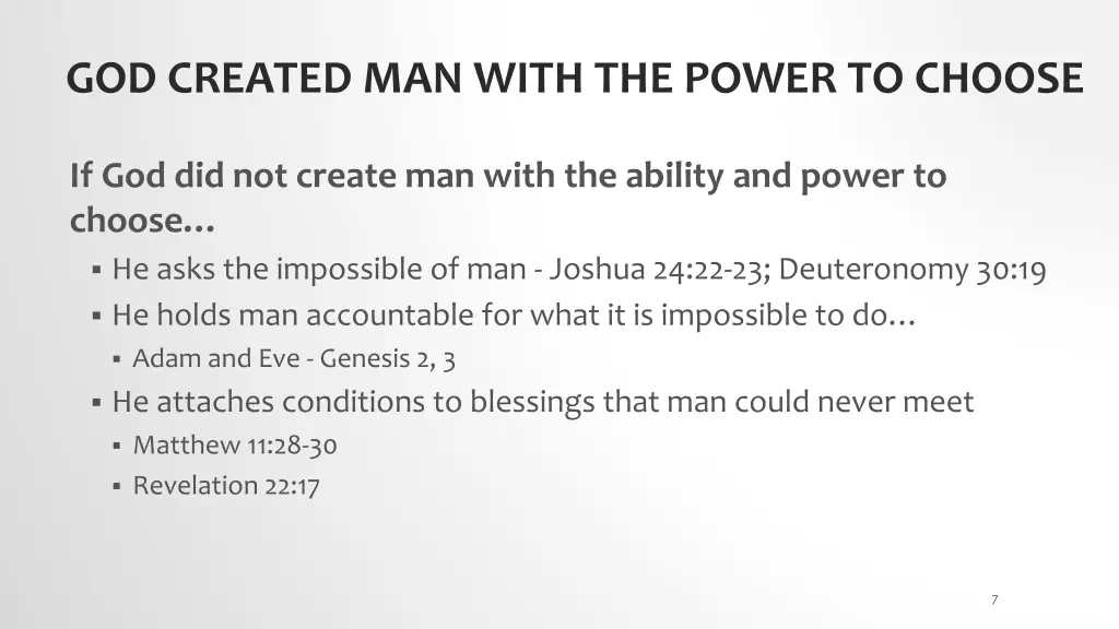 god created man with the power to choose 1