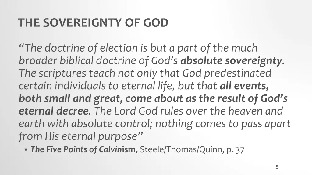 the sovereignty of god