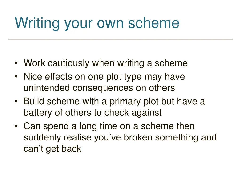 writing your own scheme