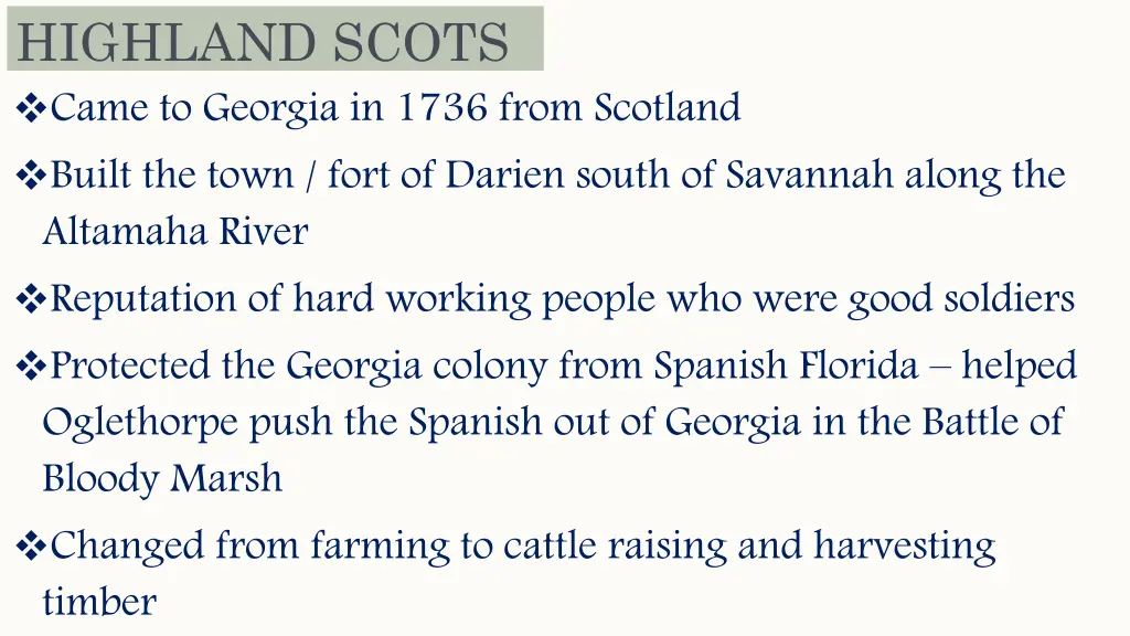 highland scots came to georgia in 1736 from