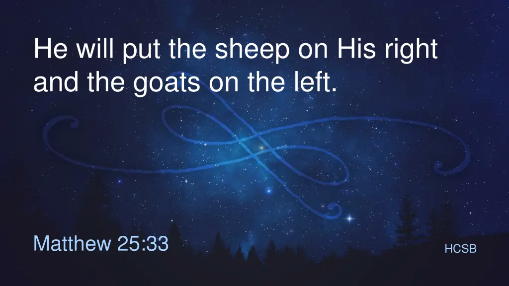 he will put the sheep on his right and the goats