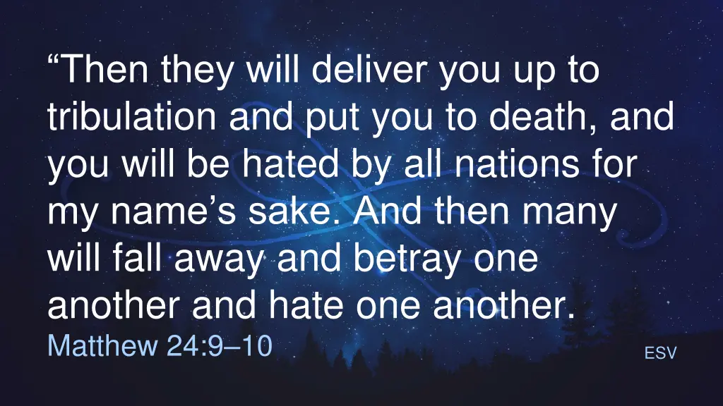 then they will deliver you up to tribulation