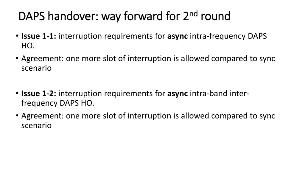 daps handover way forward for 2 daps handover