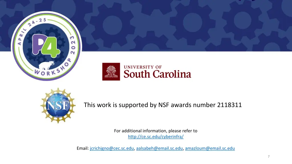 this work is supported by nsf awards number