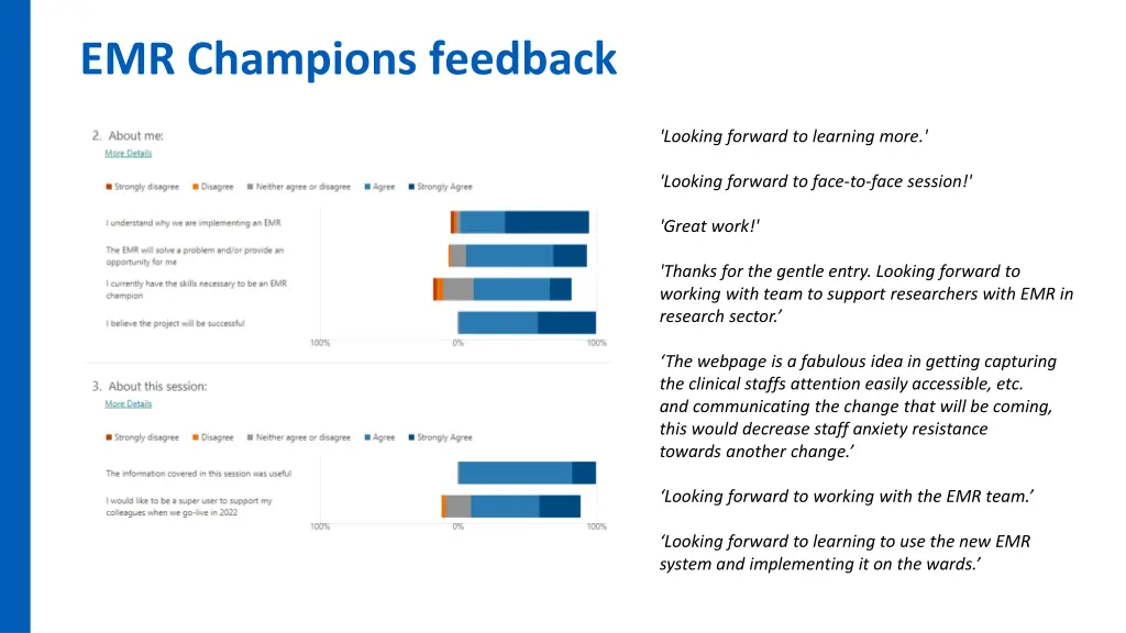 emr champions feedback