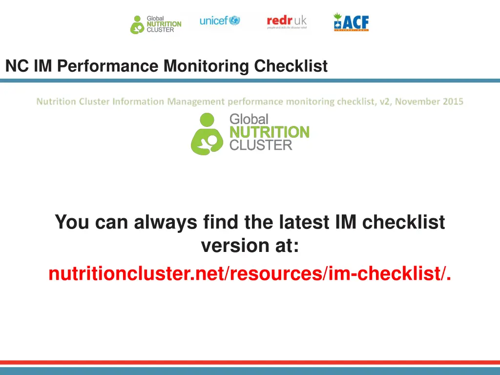 nc im performance monitoring checklist