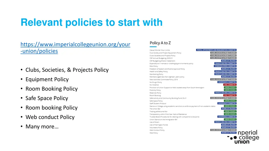 relevant policies to start with