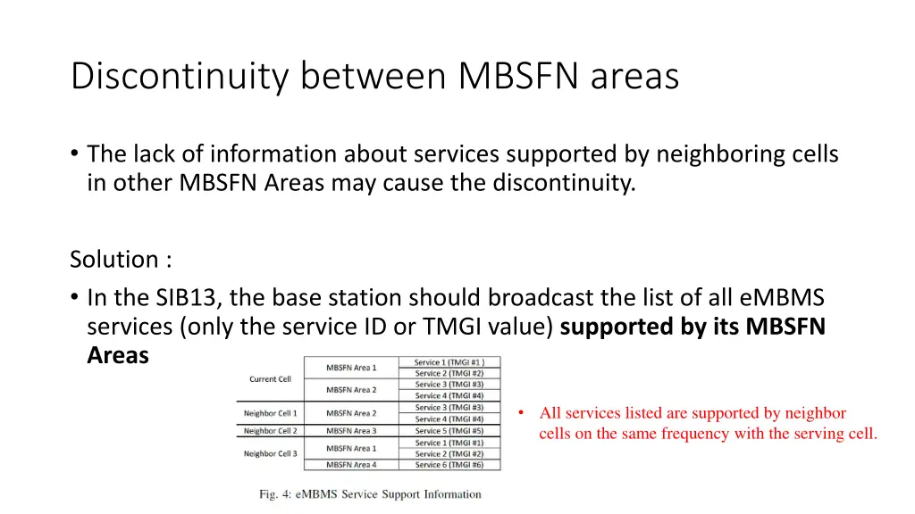 discontinuity between mbsfn areas