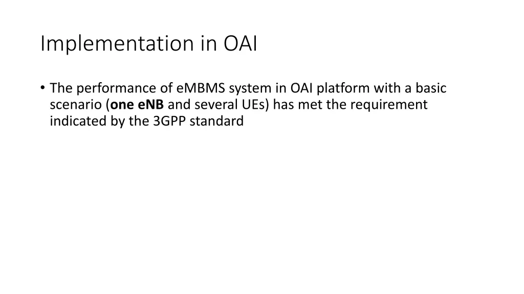 implementation in oai