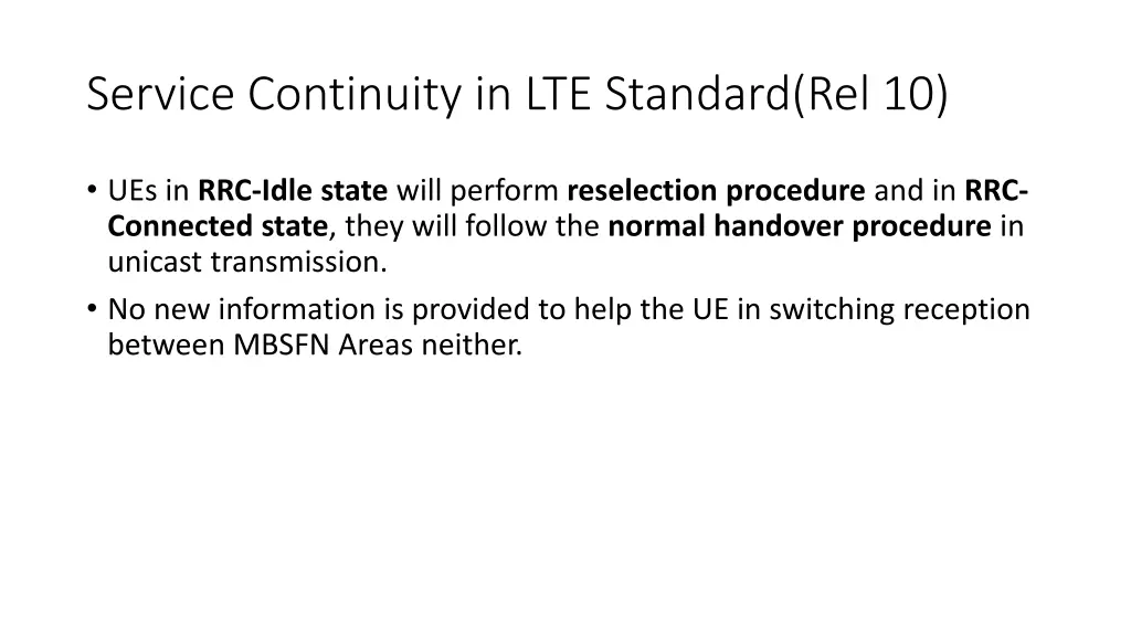 service continuity in lte standard rel 10