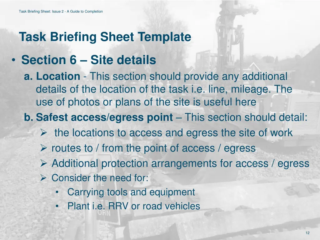 task briefing sheet issue 2 a guide to completion 10