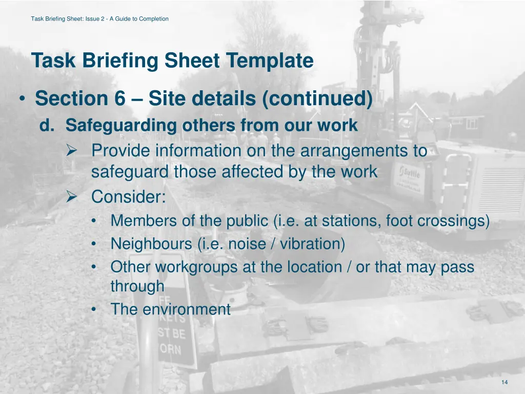 task briefing sheet issue 2 a guide to completion 12