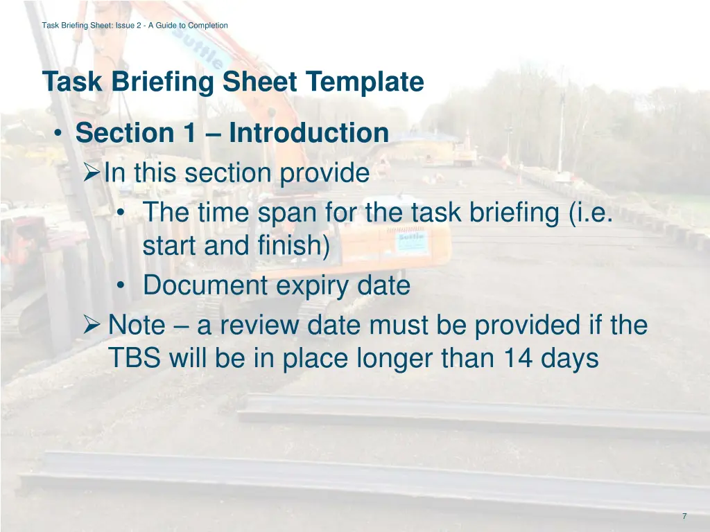 task briefing sheet issue 2 a guide to completion 5