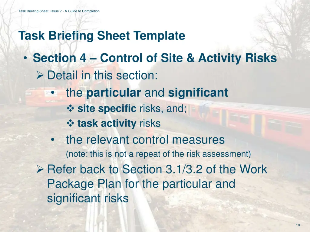 task briefing sheet issue 2 a guide to completion 8