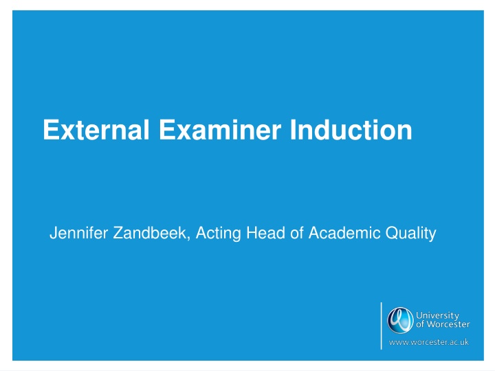 external examiner induction