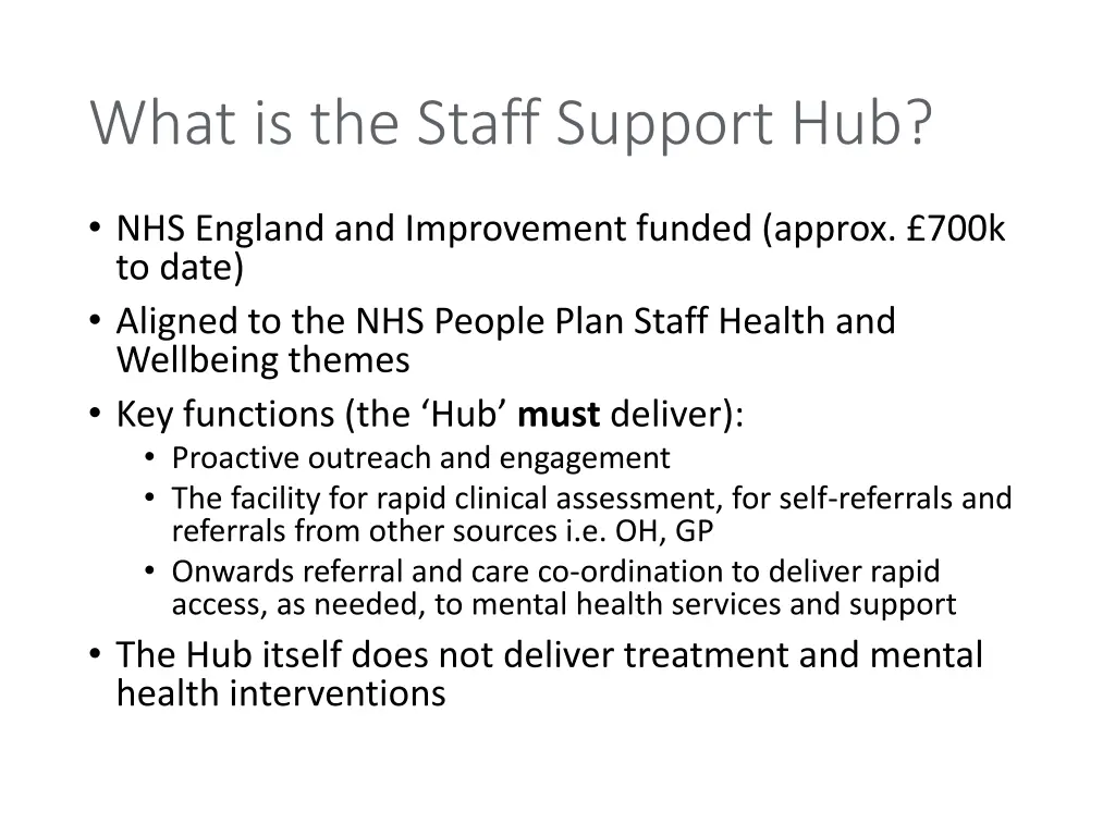 what is the staff support hub