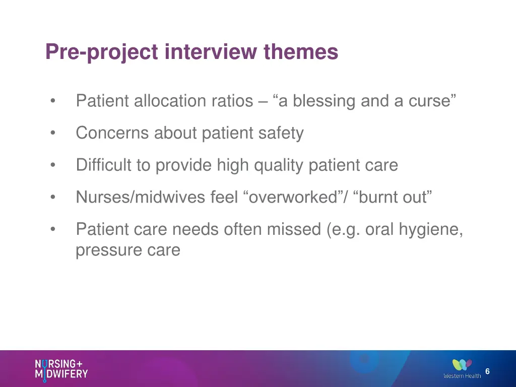 pre project interview themes