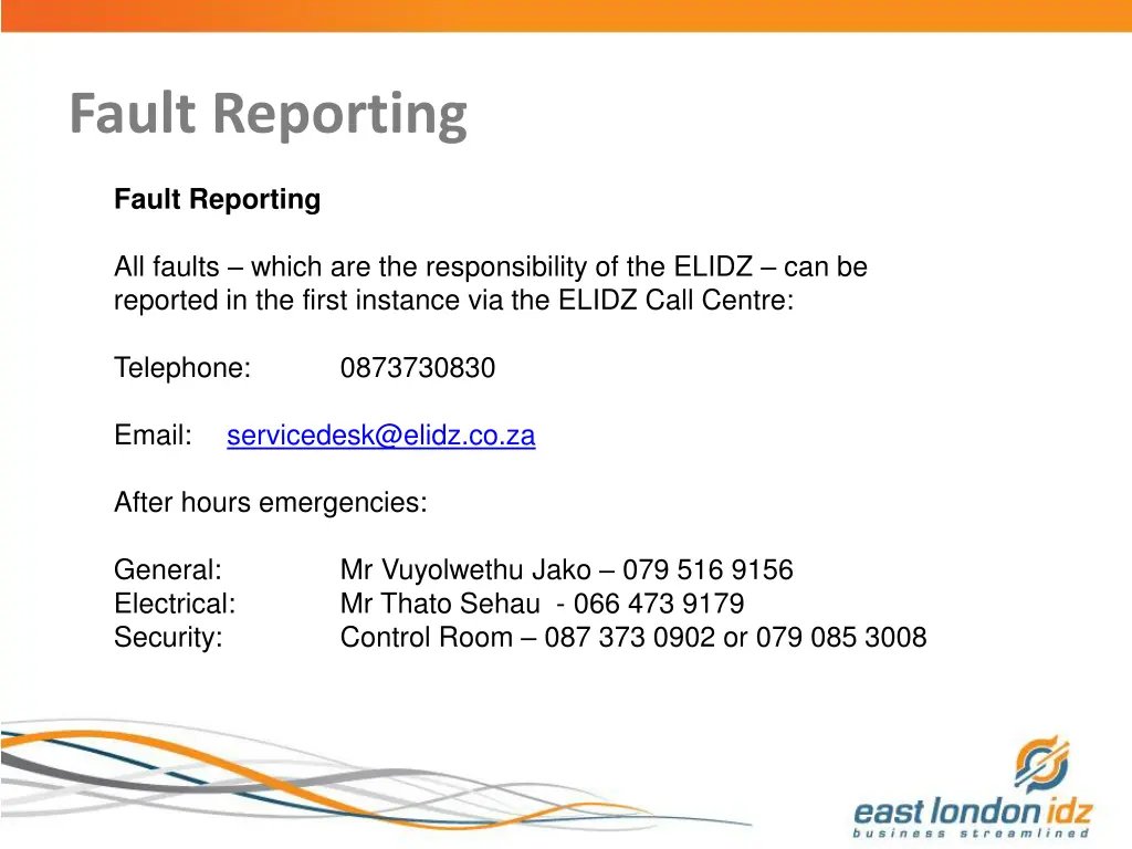 fault reporting