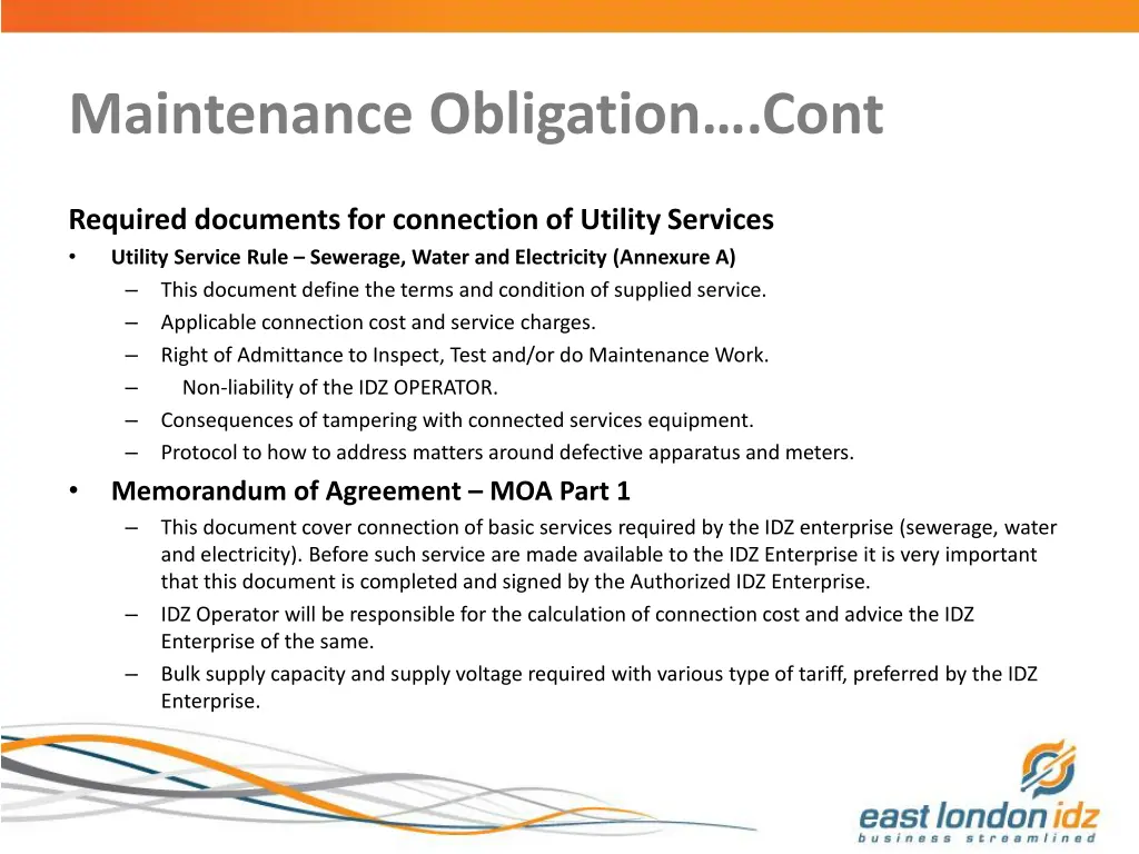 maintenance obligation cont