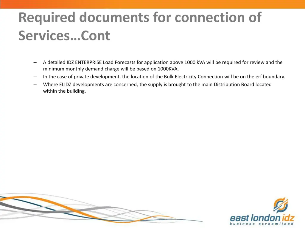 required documents for connection of services cont