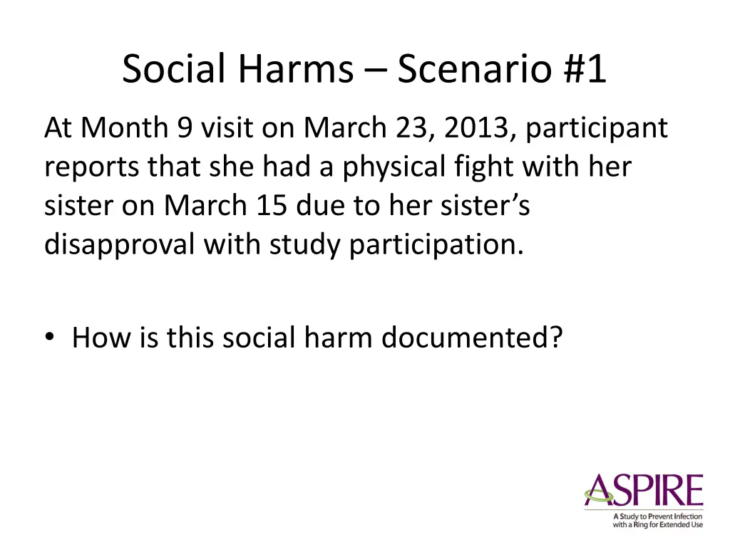 social harms scenario 1