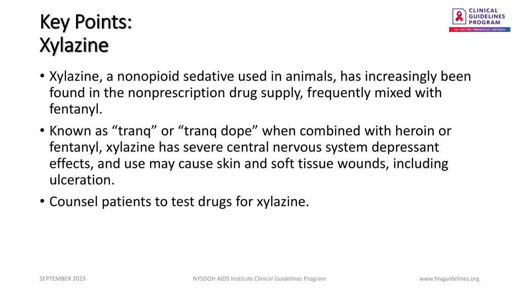 key points key points xylazine xylazine