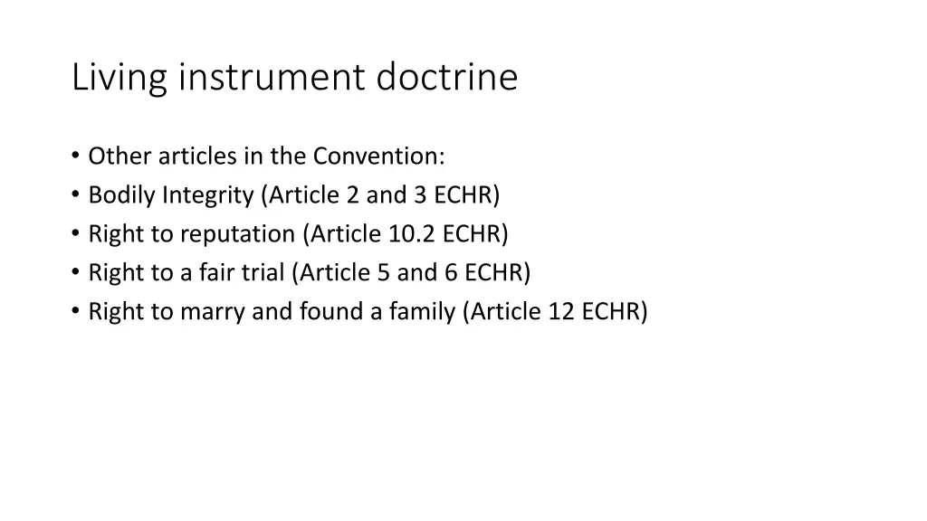 living instrument doctrine