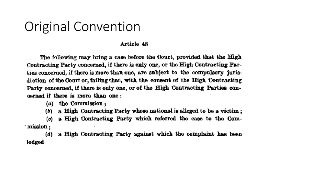 original convention