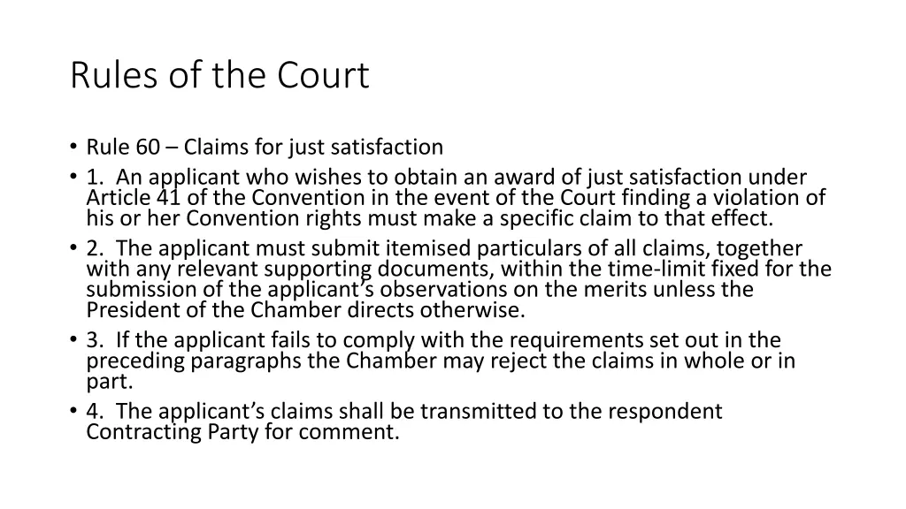 rules of the court