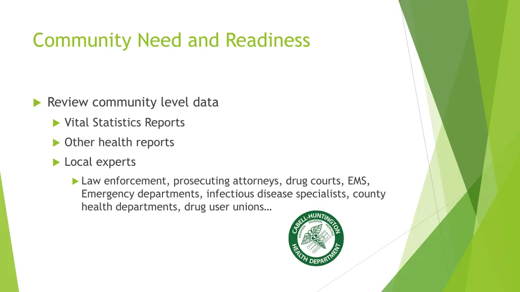 community need and readiness