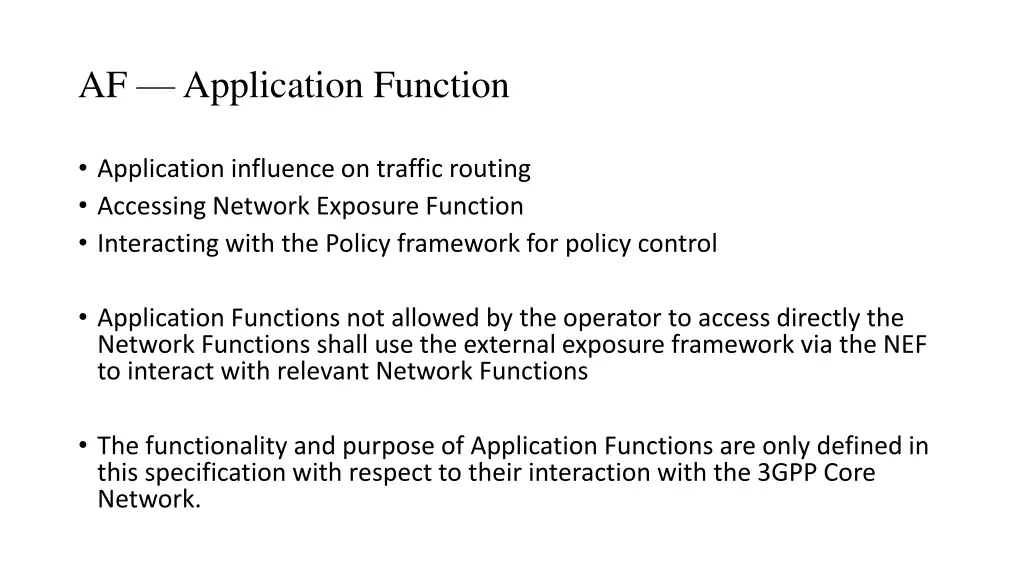 af application function