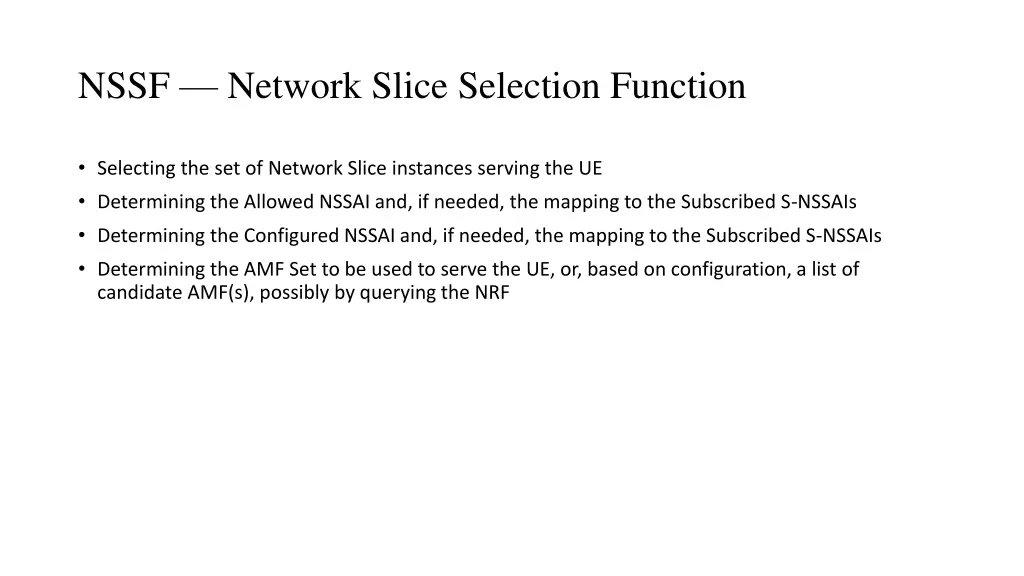 nssf network slice selection function