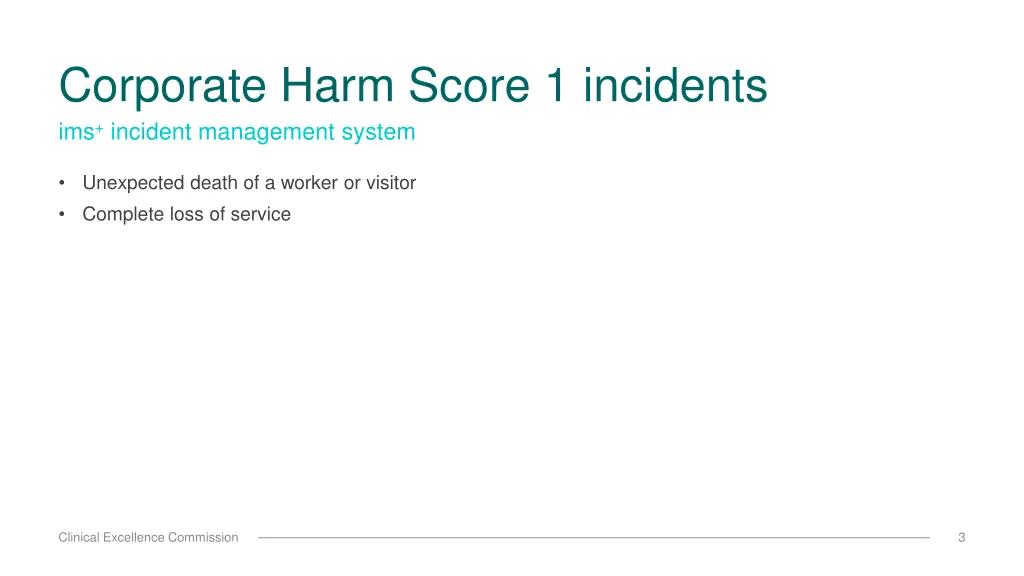 corporate harm score 1 incidents ims incident