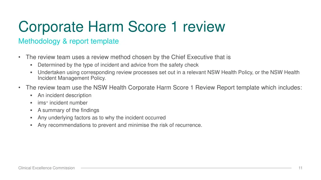 corporate harm score 1 review methodology report