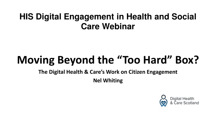 his digital engagement in health and social care